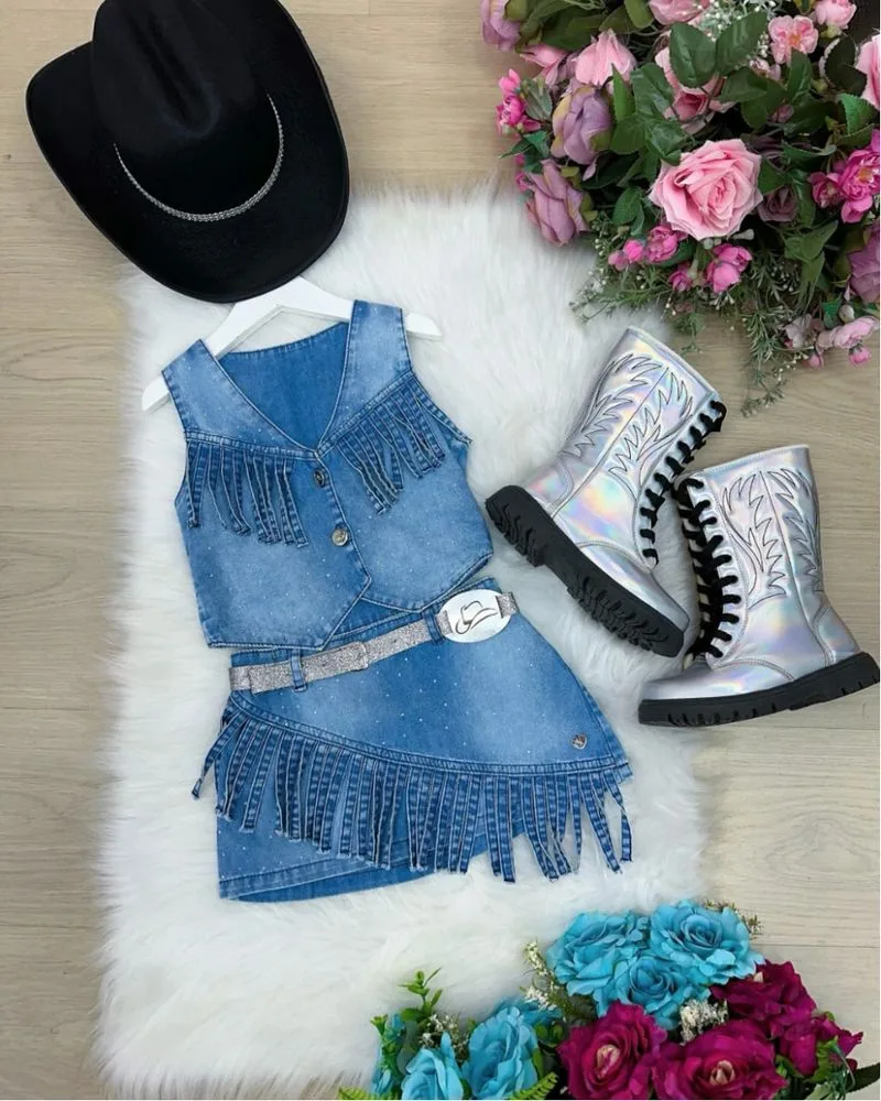 Conjunto Boiadeira Jeans