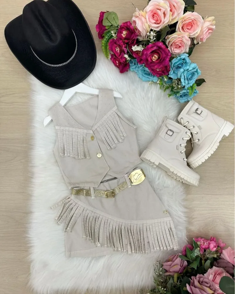 Conjunto Boiadeira Off White